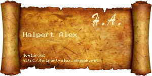 Halpert Alex névjegykártya
